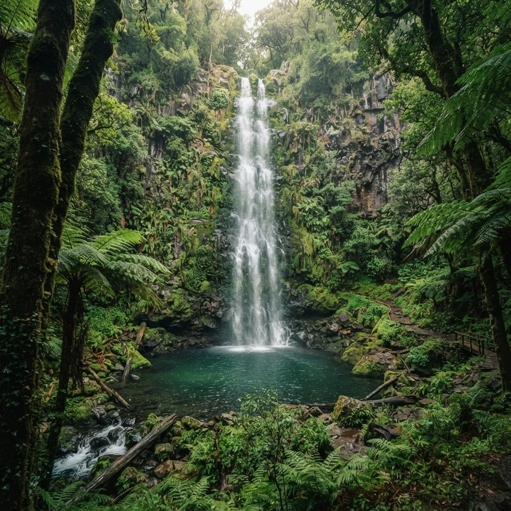 Waterfall in the laurel forest